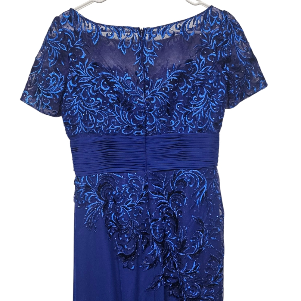 Cameron Blake Blue Embroidered Evening Gown - Picture 4 of 5